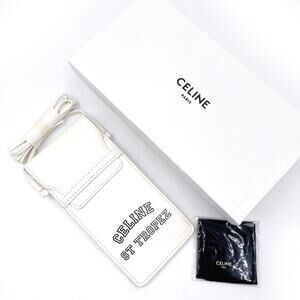 Celine St‎ Tropez Mini Bag Cell Phone Sunglasses Tech White Leather Crossbody